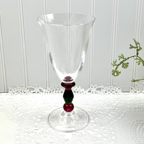 Mikasa Festive Kensington Wine Water Glasses Set of 4 Holiday Christmas - Picture 5 of 11